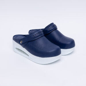 Zuecos de trabajo azules de piel con plataforma Sin categoría Monocromáticos