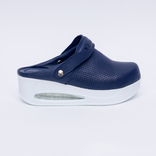 Alternative view of Zuecos de trabajo azules de piel con plataforma