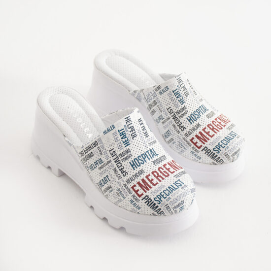 Zuecos sanitarios de piel con cuña para mujer | TUASOLEA