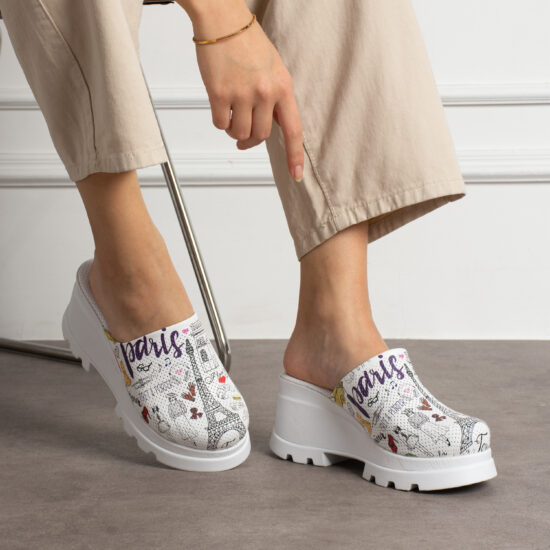 Zuecos cómodos de piel con cuña para mujer | TUASOLEA