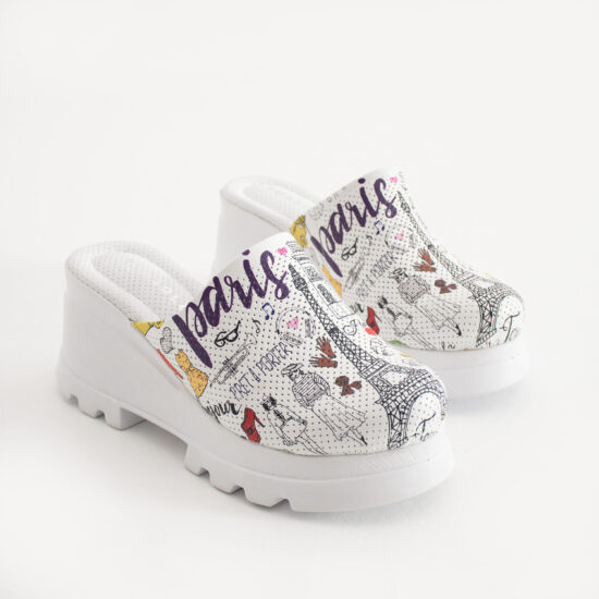 Zuecos cómodos de piel con cuña para mujer | TUASOLEA