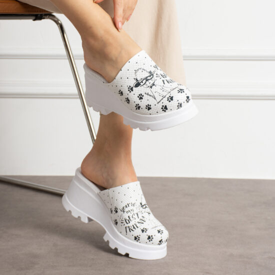 Zuecos cómodos de piel con cuña para mujer | TUASOLEA