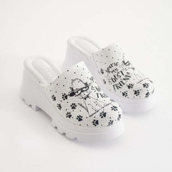 Zuecos cómodos de piel con cuña para mujer | TUASOLEA