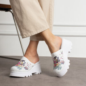 Zuecos de trabajo piel con cuña para mujer Zuecos con plataforma mujer Peluqueria y estetica