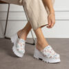 Zuecos cómodos de piel con cuña para mujer Zuecos con plataforma mujer Estampados Zuecos cómodos de piel con cuña para mujer Zuecos con plataforma mujer Estampados
