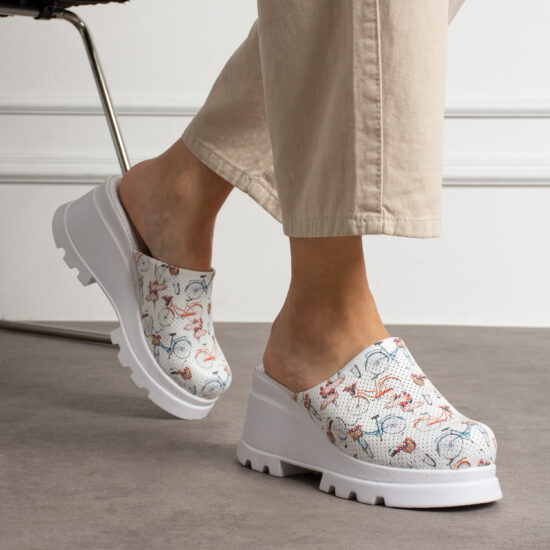 Zuecos cómodos de piel con cuña para mujer | TUASOLEA