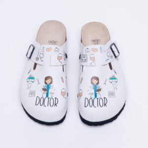 Zuecos sanitarios planos blancos para médicos Zuecos planos mujer Sanitarios