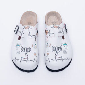 Zuecos sanitarios planos blancos para médicos Zuecos planos mujer Sanitarios