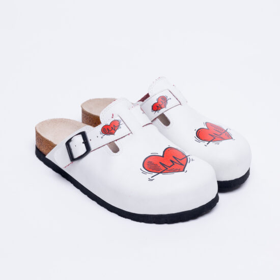 Alternative view of Zuecos sanitarios blancos planos para mujer