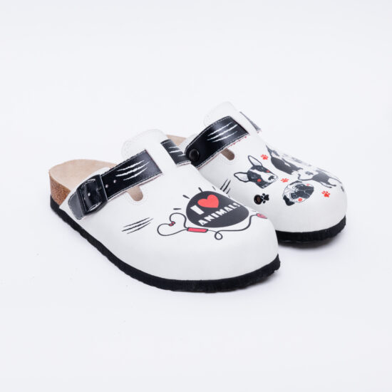 Alternative view of Zuecos sanitarios planos blancos para veterinarios