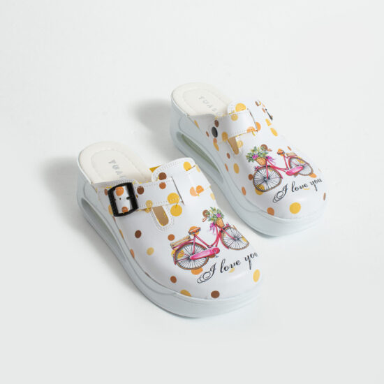 Alternative view of Zuecos anatómicos con plataforma y diseño colorido para mujer