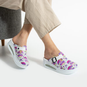 Zuecos anatómicos con plataforma y diseño colorido para mujer Zuecos con plataforma mujer Estampados