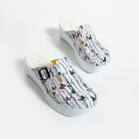 Alternative view of Zuecos anatómicos con plataforma y diseño colorido para mujer