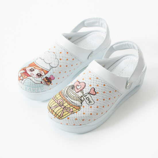 Alternative view of Zuecos de trabajo de piel con plataforma y tira trasera para cocina