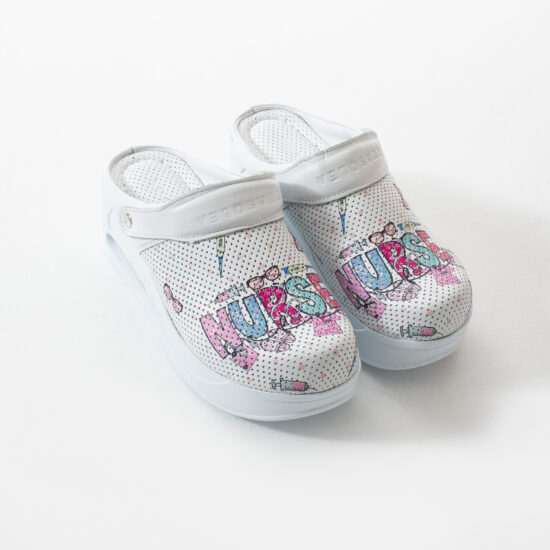 Zuecos sanitarios de piel con plataforma y tira trasera | TUASOLEA