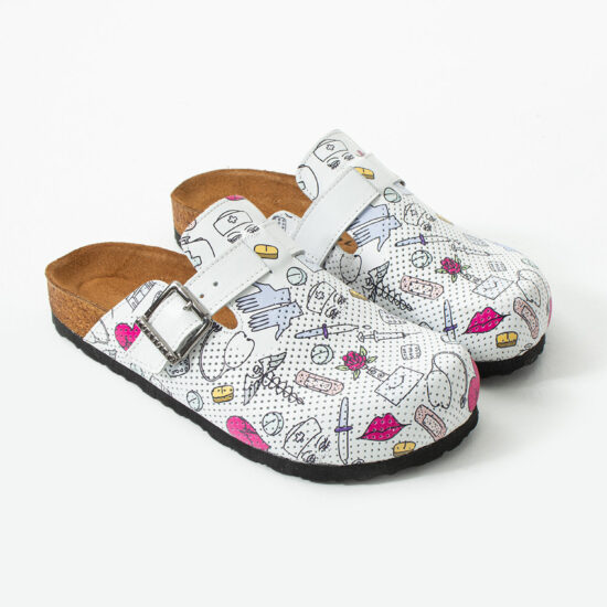 Zuecos sanitarios planos de piel para mujer | TUASOLEA