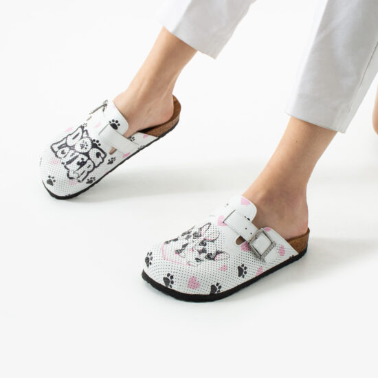 Zuecos planos de piel para mujer con diseño colorido | TUASOLEA