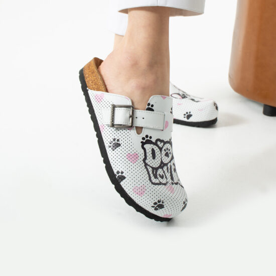 Zuecos planos de piel para mujer con diseño colorido | TUASOLEA