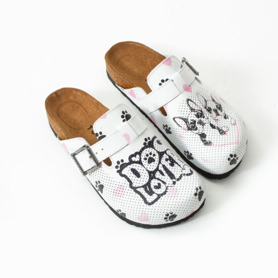 Zuecos planos de piel para mujer con diseño colorido | TUASOLEA