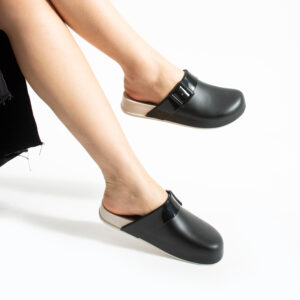 Zuecos de goma mujer cerrados negros Sandalias mujer y chanclas Monocromáticos