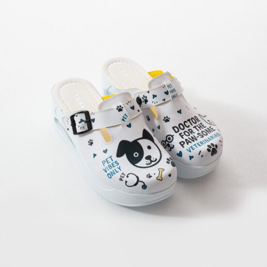 Zuecos sanitarios mujer con plataforma para veterinarias | TUASOLEA