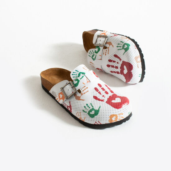Zuecos planos cómodos para mujer con dibujos de piel natural | TUASOLEA