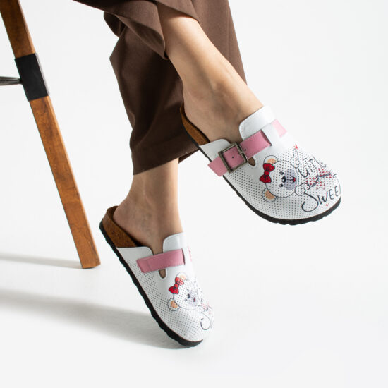 Alternative view of Zuecos planos cómodos para mujer con dibujos de piel natural