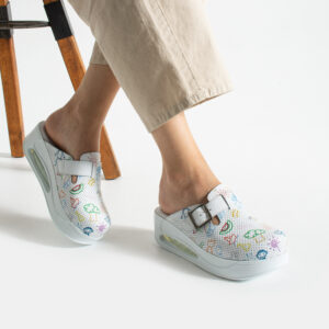 Zuecos de trabajo de piel con plataforma para guardería Zuecos con plataforma mujer Maestras y guarderías