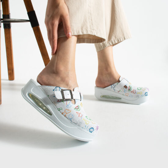 Zuecos de trabajo de piel con plataforma para guardería | TUASOLEA