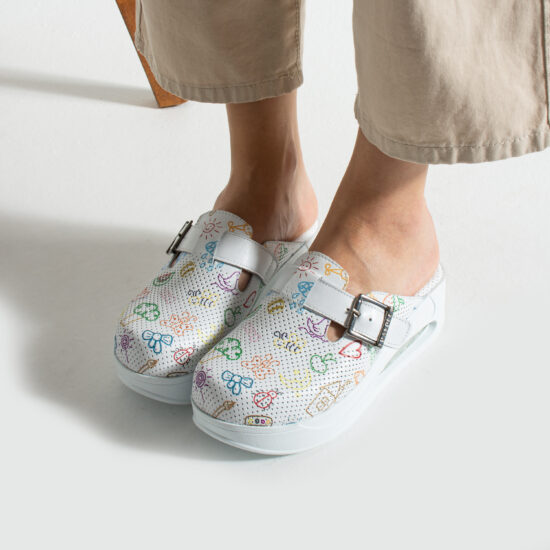 Zuecos de trabajo de piel con plataforma para guardería | TUASOLEA