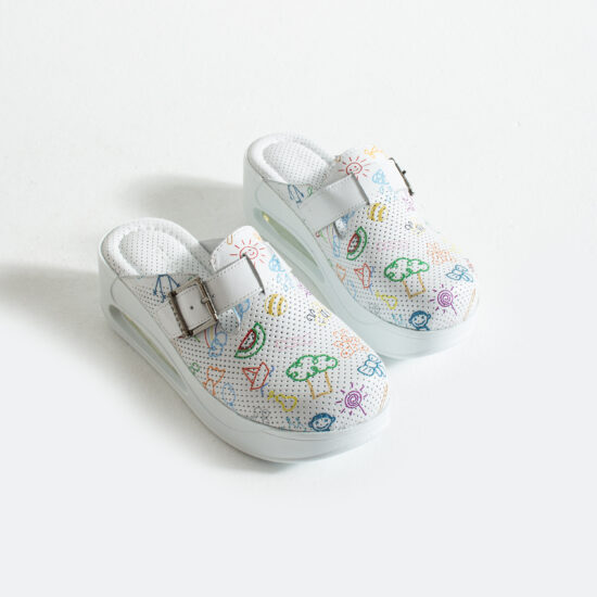 Zuecos de trabajo de piel con plataforma para guardería | TUASOLEA