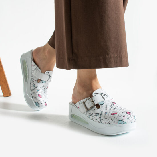 Zuecos de trabajo de piel con plataforma para dentistas | TUASOLEA