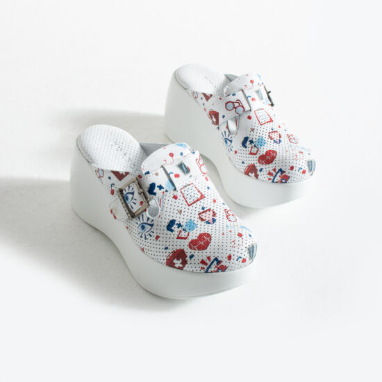 Zuecos sanitarios de piel con plataforma alta | TUASOLEA