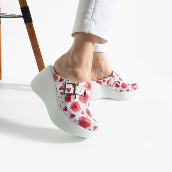 Zuecos estampados de piel con plataforma alta | TUASOLEA