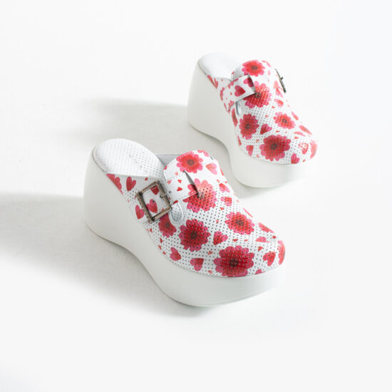 Zuecos estampados de piel con plataforma alta | TUASOLEA