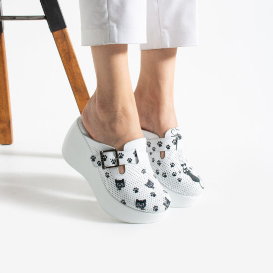 Zuecos estampados de piel con plataforma alta | TUASOLEA