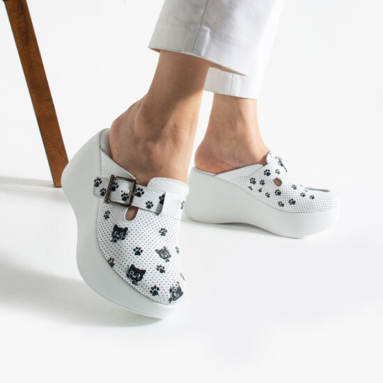 Zuecos estampados de piel con plataforma alta | TUASOLEA