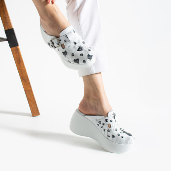 Zuecos estampados de piel con plataforma alta | TUASOLEA