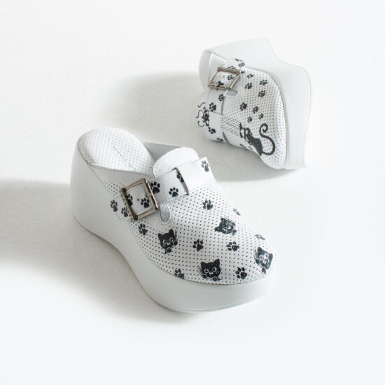 Zuecos estampados de piel con plataforma alta | TUASOLEA