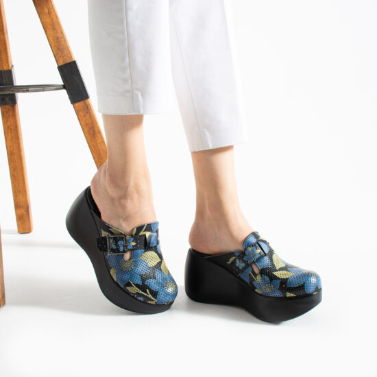 Zuecos estampados de piel con plataforma alta | TUASOLEA