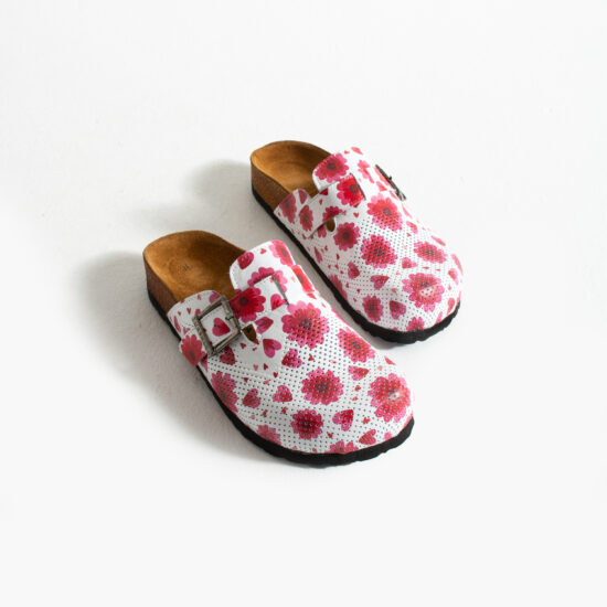 Zuecos planos estampados de piel con hebilla | TUASOLEA
