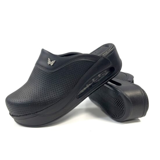 Zuecos con plataforma mujer negros de piel ecológica | TUASOLEA