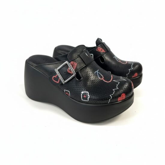 Zuecos sanitarios de piel con plataforma alta | TUASOLEA