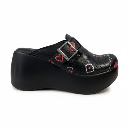 Zuecos sanitarios de piel con plataforma alta | TUASOLEA