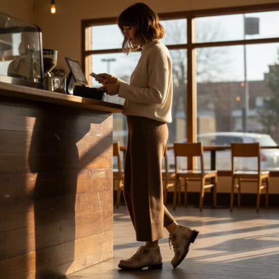Botines planos beige de piel para mujer con cordones | TUASOLEA