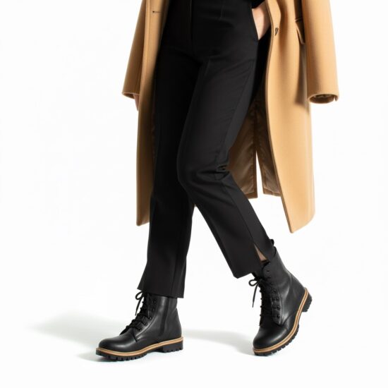 Botas planas de piel negros para mujer | TUASOLEA