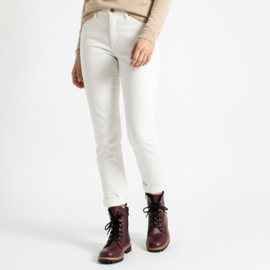 Alternative view of Botas planas de piel burdeos para mujer