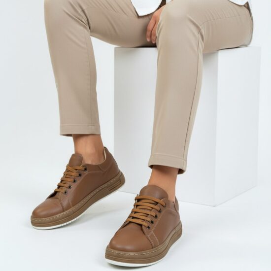 Alternative view of Zapatillas cómodas de piel para mujer marrones