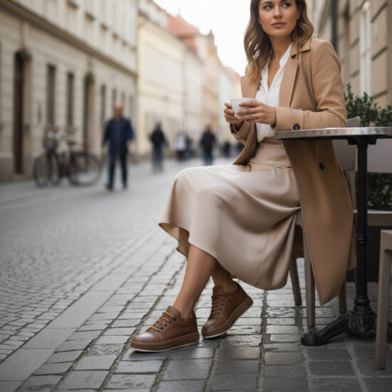 Zapatillas cómodas de piel para mujer marrones | TUASOLEA