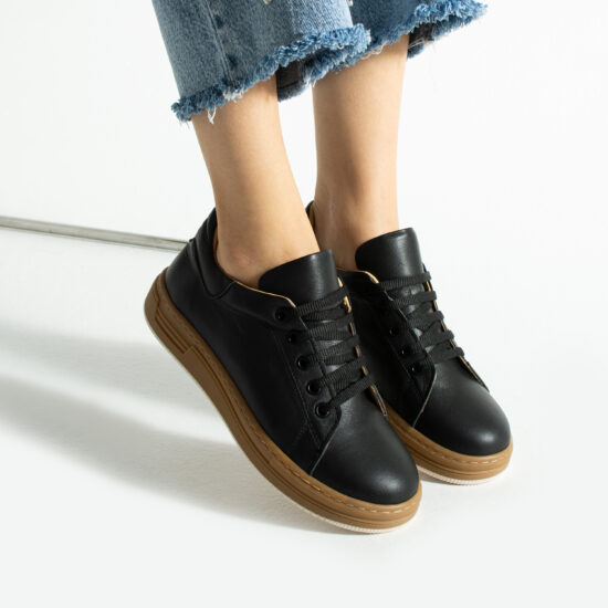 Zapatillas cómodas de piel para mujer negras | TUASOLEA